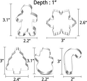 img 3 attached to 🎄 Get Festive this Christmas with our 5 Piece Holiday Cookie Cutter Set - Snowman, Christmas Tree, Gingerbread Man, Candy Cane, Snowflake Molds!