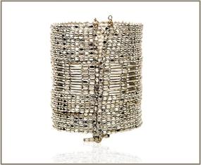 img 3 attached to Стильный этнический шикарный серебряный металлический спиральный манжет/браслет для девочек/женщин.