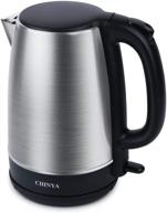 🔌 chinya electric kettle: 1.7l stainless steel tea maker with blue led light & fast heating, auto shut-off & boil dry protection - black логотип