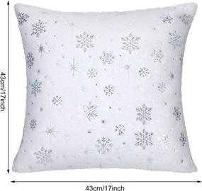 img 3 attached to 🎄 Christmas Cozy Fleece Throw Pillow Cover Set - Double Sided Snowflakes Pillow Cases for Bed, Sofa, Car (White)