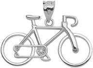 🚴 rolo chain necklace - bicycle sports charm pendant in 925 sterling silver logo