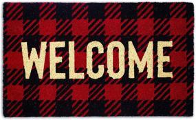 img 4 attached to DII Natural Coir Doormat, Checkered Buffalo Check Welcome Mat, 18X30 Inches