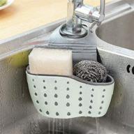 🧽 convenient kitchen sink caddy: silicone plastic sponge and soap holder with adjustable strap and drain holes for drying логотип