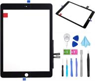 💻 ipad 9.7" 2018 6th gen black touch screen digitizer repair kit - a1893 a1954 front glass replacement (no home button, lcd not included) + pre-installed adhesive + tools logo