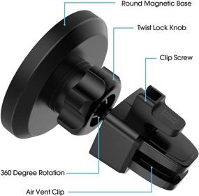 img 1 attached to 🚗 Магнитный автомобильный держатель TechMatte MagGrip для вентиляционного отверстия на iPhone 13 и iPhone 12 – совместимый с MagSafe, 360° вращение автомобильного держателя для телефона.
