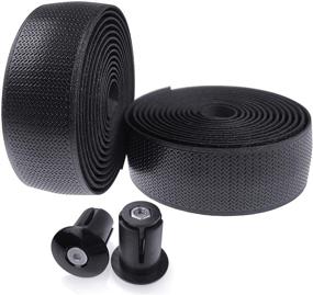 img 4 attached to 🚲 KINGOU PU Anti-Skid Bike Handlebar Tape with Adhesives, End Plugs, and Finishing Tapes - Enhance Your Bicycle Grip