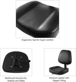 img 2 attached to 🪑 Grace&Grace Professional Office Series Height Adjustable Chair with Ergonomic Tilting Backrest – Perfect for Drafting, Computers, Studios, Workshops, Offices, and Home Offices in Classic Black