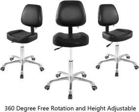 img 3 attached to 🪑 Grace&Grace Professional Office Series Height Adjustable Chair with Ergonomic Tilting Backrest – Perfect for Drafting, Computers, Studios, Workshops, Offices, and Home Offices in Classic Black