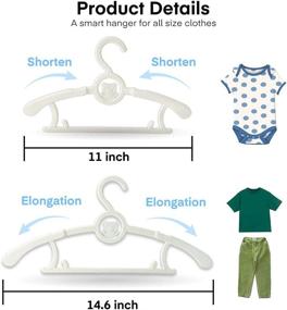 img 2 attached to 👶 10-Pack Pink Adjustable Baby Clothes Hangers for Infants and Babies