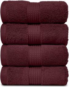 img 3 attached to Banio Towels Hand Towel 4 Pieces: Premium Quality Burgundy Towels, Soft and Absorbent, 100% Cotton