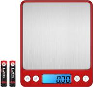 🔴 oria digital kitchen scale: accurate 3000g/0.01oz/0.1g graduation, back-lit lcd display, tare & pcs functions - red logo