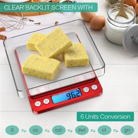 Digital Food Scales 3000g/ 0.1g Gram Scale with 2 Trays Small Jewelry Scale  Unit Conversion/Tare/Count Function for Cooking Food