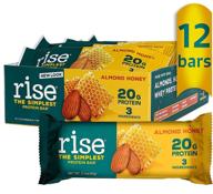 🥜 rise whey protein bars - almond honey: the ultimate protein powerhouse for a healthy breakfast, snack, or post-workout boost - 20g protein, 4g fiber, 3 whole food ingredients, non-gmo, gluten-free, soy-free bar - 12 pack logo