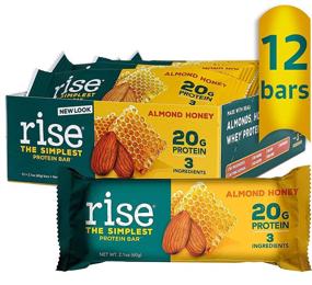 img 4 attached to 🥜 Rise Whey Protein Bars - Almond Honey: The Ultimate Protein Powerhouse for a Healthy Breakfast, Snack, or Post-Workout Boost - 20g Protein, 4g Fiber, 3 Whole Food Ingredients, Non-GMO, Gluten-Free, Soy-Free Bar - 12 Pack