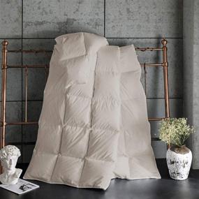 img 2 attached to 🍁 Premium Maple Down Soft King Size Comforter Duvet Insert 106”x90” - All-Season Lightweight Comfort - Durable and Machine Washable - Light Brown