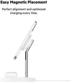 img 2 attached to 🔌 Belkin MagSafe 2-in-1 Wireless Charger: 15W Fast Charging Stand for iPhone 13, 12, Pro, Max, Mini & AirPods