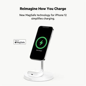 img 3 attached to 🔌 Belkin MagSafe 2-in-1 Wireless Charger: 15W Fast Charging Stand for iPhone 13, 12, Pro, Max, Mini & AirPods