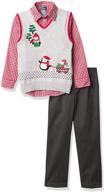 izod boys' holiday sweater vest pants set: the perfect 3-piece outfit! logo