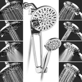 img 2 attached to 🚿 AquaDance High-Pressure 48-mode 3-way Shower Spa Combo with Adjustable 18" Extension Arm for Easy Reach & Mobility - Luxury 7" Rain & Handheld Shower Head - All-Chrome Finish