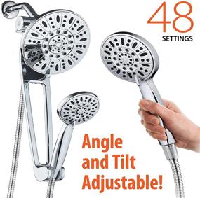 img 1 attached to 🚿 AquaDance High-Pressure 48-mode 3-way Shower Spa Combo with Adjustable 18" Extension Arm for Easy Reach & Mobility - Luxury 7" Rain & Handheld Shower Head - All-Chrome Finish