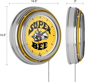 img 2 attached to Optimized for SEO: Trademark Gameroom Dodge Chrome Double Rung Neon Clock - Super Bee