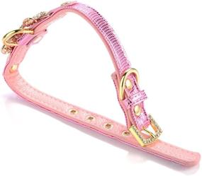 img 3 attached to LOVPE Gold Bling Diamond Giltter Leather Fashion Collar: Perfect for Small Dogs, Cats, Puppies, and 🐕 Kitties! Ideal for Walking, Travel, Party Gifts, and More! Suitable for Tedd, Poodle, Bulldog, Yorkshire Terrier & More!