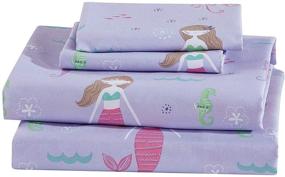 img 1 attached to 🧜 Luxury Home Collection Kids 5 Piece Twin Size Mermaid Comforter Set in Sea-Inspired Purple, Green, and Pink with Jellyfish and Seahorse Patterns