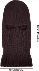 img 2 attached to 🧤 Winter Ski Mask with 2-Hole for Adults - Full Face Cover Knitted Balaclava for Optimal Winter Protection