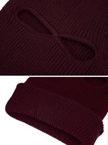 img 1 attached to 🧤 Winter Ski Mask with 2-Hole for Adults - Full Face Cover Knitted Balaclava for Optimal Winter Protection