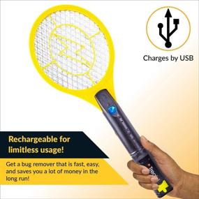 img 1 attached to Tregini Mini Electric Fly Swatter 2 Pack - Rechargeable Bug Zapper Tennis Racket | Safe Touch Mesh Net + Built-in Flashlight | Kills Insects, Gnats, Mosquitoes, and Bugs!