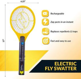 img 3 attached to Tregini Mini Electric Fly Swatter 2 Pack - Rechargeable Bug Zapper Tennis Racket | Safe Touch Mesh Net + Built-in Flashlight | Kills Insects, Gnats, Mosquitoes, and Bugs!