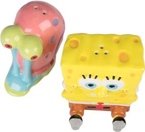 img 1 attached to SpongeBob SquarePants Salt & Pepper Shaker Set - SpongeBob and Gary Ceramic Figure Designs