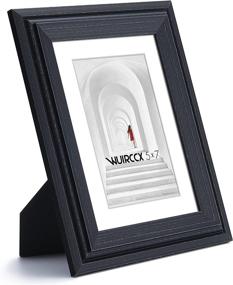 img 3 attached to 🖼️ WUIRCCX 5X7 Picture Frames - Set of 4, Black with HD Real Glass & 4X6 Mat: Wall/Tabletop Display, Hanging Hardware Included