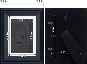 img 2 attached to 🖼️ WUIRCCX 5X7 Picture Frames - Set of 4, Black with HD Real Glass & 4X6 Mat: Wall/Tabletop Display, Hanging Hardware Included