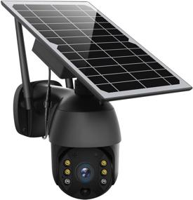 img 4 attached to 🔆 Solar Powered Wireless Security Camera Outdoor: ENSTER Pan Tilt WiFi Home Smart Cam with Spotlight, Battery, Solar Panel, Color Night Vision, Motion Detection, 2-Way Audio, SD & Cloud Storage-Black