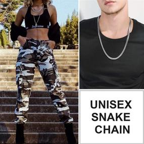 img 2 attached to 🐍 Цепочка ChainsHouse с звеном в виде змеи: 8 мм нержавеющая сталь/позолота 18К для мужчин и женщин - модные украшения хип-хопа с плоским дизайном из сетки | Длина: 18-30 " - В комплекте подарочная коробка!