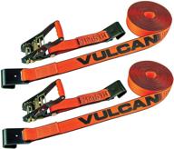 🔒 vulcan ratchet strap with flat hooks - 2 inch x 30 foot, 2 pack - proseries - heavy-duty 3,300 pound safe working load: grab yours today! logo