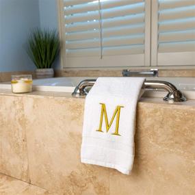 img 1 attached to Monogrammed Hand Towels Bathroom Personalized