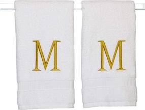 img 4 attached to Monogrammed Hand Towels Bathroom Personalized