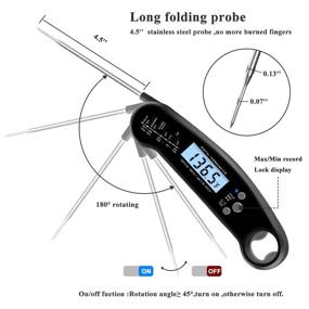 img 1 attached to 🔥 LEAP Instant Read Meat Thermometer with Backlight and Calibration: Fast, Waterproof Thermometer for Cooking, BBQ, and Outdoor Grills