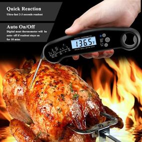 img 3 attached to 🔥 LEAP Instant Read Meat Thermometer with Backlight and Calibration: Fast, Waterproof Thermometer for Cooking, BBQ, and Outdoor Grills