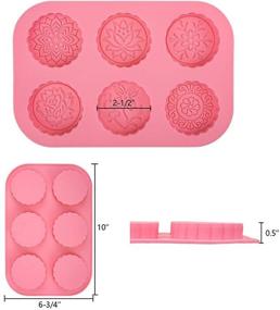 img 2 attached to 🧼 Jucoan 4-пакетный набор форм для мыла и мункаке из силикона - круглые и квадратные цветочные узоры, формы для выпечки маффинов, печенья, шоколада и тыквенного пирога