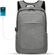 🎒 kopack slim laptop backpack: secure anti-thief business computer bag for college & school, fits 15-15.6 inch, gray logo