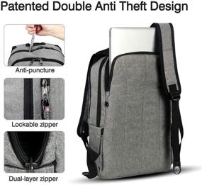 img 2 attached to 🎒 KOPACK Slim Laptop Backpack: Secure Anti-Thief Business Computer Bag for College & School, fits 15-15.6 inch, Gray