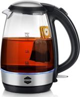 🔌 miosal 1.7l instant electric kettle - bpa-free glass tea kettle with auto shut-off and boil-dry protection - 1500w water boiler logo