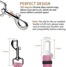 img 2 attached to 🐾 Reflective Seatbelt & Elastic Nylon Pet Safety Buckle for Car - Adjustable, Durable & Heavy Duty Dog Seat Belt