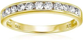 img 4 attached to 💎 Sparkling Vir Jewels 1/2cttw Diamond Wedding Band in 14K Yellow Gold: Channel-Set Elegance