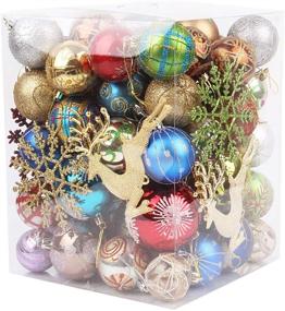 img 4 attached to 🎄 MISBEST Christmas Balls Ornaments 60-70Pack: Shatterproof Xmas Tree Decorations for a Festive Party with Assorted Christmas Ball Ornament Set