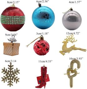 img 3 attached to 🎄 MISBEST Christmas Balls Ornaments 60-70Pack: Shatterproof Xmas Tree Decorations for a Festive Party with Assorted Christmas Ball Ornament Set