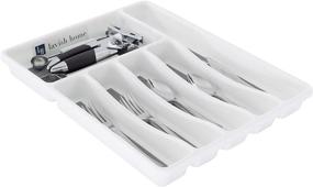 img 3 attached to 🍴 Silverware Drawer Organizer with Six Compartments and Non-Slip Tray - Flatware, Utensil, Cutlery Kitchen Divider By Lavish Home (Also Suitable for Desk and Office Use)